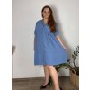 Šaty košilové 3/4 dlouhý rukáv dámské nadrozměr (46/48/50 ONE SIZE) ITALSKÁ MÓDA IM424LUCA/DUR (Velikost 48/50, Barva modrá královská)