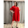 Šaty košilové 3/4 dlouhý rukáv dámské nadrozměr (46/48/50 ONE SIZE) ITALSKÁ MÓDA IM424LUCA/DUR (Velikost 48/50, Barva modrá královská)