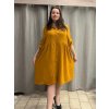 Šaty košilové 3/4 dlouhý rukáv dámské nadrozměr (46/48/50 ONE SIZE) ITALSKÁ MÓDA IM424LUCA/DUR (Velikost 48/50, Barva modrá královská)