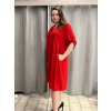 Šaty košilové 3/4 dlouhý rukáv dámské nadrozměr (46/48/50 ONE SIZE) ITALSKÁ MÓDA IM424LUCA/DUR (Velikost 48/50, Barva modrá královská)