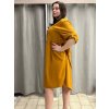 Šaty košilové 3/4 dlouhý rukáv dámské nadrozměr (46/48/50 ONE SIZE) ITALSKÁ MÓDA IM424LUCA/DUR (Velikost 48/50, Barva modrá královská)