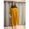 Šaty košilové 3/4 dlouhý rukáv dámské nadrozměr (46/48/50 ONE SIZE) ITALSKÁ MÓDA IM424LUCA/DUR (Velikost 48/50, Barva modrá královská)
