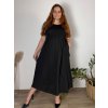 Šaty dlouhé volnočasové letní dámské nadrozměr (46/48/50 ONE SIZE) ITALSKÁ MÓDA IM425SUSANA/DUR (Velikost 48/50, Barva Černá)