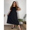 Šaty dlouhé volnočasové letní dámské nadrozměr (46/48/50 ONE SIZE) ITALSKÁ MÓDA IM425SUSANA/DUR (Velikost 48/50, Barva Černá)