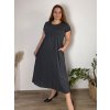 Šaty dlouhé volnočasové letní dámské nadrozměr (46/48/50 ONE SIZE) ITALSKÁ MÓDA IM425SUSANA/DUR (Velikost 48/50, Barva Černá)