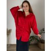 Košile oversize dlouhý rukáv dámská nadrozměr (54/56/58 ONE SIZE) ITALSKÁ MÓDA IMBM25ELISA/DUR (Velikost 54/56/58, Barva červená)