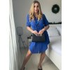 Šaty košilové stahovací 3/4 dlouhý rukáv dámské JANET (S/M/L ONE SIZE) ITALSKÁ MÓDA IMC25166/DUR (Velikost S/M/L, Barva tyrkysová)