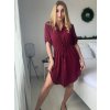 Šaty košilové stahovací 3/4 dlouhý rukáv dámské JANET (S/M/L ONE SIZE) ITALSKÁ MÓDA IMC25166/DUR (Velikost S/M/L, Barva tyrkysová)