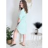 Šaty košilové stahovací 3/4 dlouhý rukáv dámské JANET (S/M/L ONE SIZE) ITALSKÁ MÓDA IMC25166/DUR (Velikost S/M/L, Barva tyrkysová)