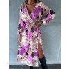 Šaty letní elegantní dlouhý rukáv dámské (S/M ONE SIZE) ITALSKÁ MÓDA IMD25LUCY/DUR (Velikost S/M, Barva růžová fuchsiová)