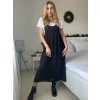 Šaty letní na ramínka s tričkem krátký rukáv dámské (S/M/L ONE SIZE) ITALSKÁ MÓDA IMD25071/DUR (Velikost S/M/L, Barva Černá)