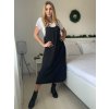 Šaty letní na ramínka s tričkem krátký rukáv dámské (S/M/L ONE SIZE) ITALSKÁ MÓDA IMD25071/DUR (Velikost S/M/L, Barva Černá)