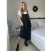 Šaty letní na ramínka s tričkem krátký rukáv dámské (S/M/L ONE SIZE) ITALSKÁ MÓDA IMD25071/DUR (Velikost S/M/L, Barva Černá)
