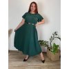 Šaty dlouhé elegantní plisované krátký rukáv dámské nadrozměr (54/56/58 ONE SIZE) ITALSKÁ MÓDA IM425AMOR/DR (Velikost 54/56/58, Barva červená)