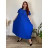 Šaty dlouhé elegantní plisované krátký rukáv dámské nadrozměr (54/56/58 ONE SIZE) ITALSKÁ MÓDA IM425AMOR/DR (Velikost 54/56/58, Barva červená)