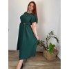 Šaty dlouhé elegantní plisované krátký rukáv dámské nadrozměr (54/56/58 ONE SIZE) ITALSKÁ MÓDA IM425AMOR/DR (Velikost 54/56/58, Barva červená)