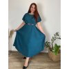 Šaty dlouhé elegantní plisované krátký rukáv dámské nadrozměr (54/56/58 ONE SIZE) ITALSKÁ MÓDA IM425AMOR/DR (Velikost 54/56/58, Barva červená)