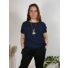Tunika s přívěskem krátký rukáv dámská nadrozměr (L/XL/2XL ONE SIZE) ITALSKÁ MÓDA IMD23316/DUR (Velikost L/XL/2XL, Barva béžová)