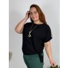 Tunika s přívěskem krátký rukáv dámská nadrozměr (L/XL/2XL ONE SIZE) ITALSKÁ MÓDA IMD23316/DUR (Velikost L/XL/2XL, Barva béžová)