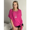 Tunika s přívěskem krátký rukáv dámská nadrozměr (L/XL/2XL ONE SIZE) ITALSKÁ MÓDA IMD23316/DUR (Velikost L/XL/2XL, Barva béžová)