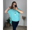Tunika s přívěskem krátký rukáv dámská nadrozměr (L/XL/2XL ONE SIZE) ITALSKÁ MÓDA IMD23316/DUR (Velikost L/XL/2XL, Barva béžová)