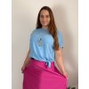 Tunika s přívěskem krátký rukáv dámská nadrozměr (L/XL/2XL ONE SIZE) ITALSKÁ MÓDA IMD23316/DUR (Velikost L/XL/2XL, Barva béžová)