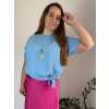 Tunika s přívěskem krátký rukáv dámská nadrozměr (L/XL/2XL ONE SIZE) ITALSKÁ MÓDA IMD23316/DUR (Velikost L/XL/2XL, Barva béžová)