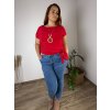 Tunika s přívěskem krátký rukáv dámská nadrozměr (L/XL/2XL ONE SIZE) ITALSKÁ MÓDA IMD23316/DUR (Velikost L/XL/2XL, Barva béžová)