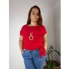 Tunika s přívěskem krátký rukáv dámská nadrozměr (L/XL/2XL ONE SIZE) ITALSKÁ MÓDA IMD23316/DUR (Velikost L/XL/2XL, Barva béžová)