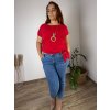 Tunika s přívěskem krátký rukáv dámská nadrozměr (L/XL/2XL ONE SIZE) ITALSKÁ MÓDA IMD23316/DUR (Velikost L/XL/2XL, Barva béžová)
