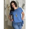 Tunika s přívěskem krátký rukáv dámská nadrozměr (L/XL/2XL ONE SIZE) ITALSKÁ MÓDA IMD23316/DUR (Velikost L/XL/2XL, Barva béžová)