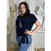 Tunika s přívěskem krátký rukáv dámská nadrozměr (L/XL/2XL ONE SIZE) ITALSKÁ MÓDA IMD23316/DUR (Velikost L/XL/2XL, Barva béžová)