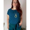 Tunika s přívěskem krátký rukáv dámská nadrozměr (L/XL/2XL ONE SIZE) ITALSKÁ MÓDA IMD23316/DUR (Velikost L/XL/2XL, Barva béžová)
