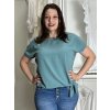 Tunika s přívěskem krátký rukáv dámská nadrozměr (L/XL/2XL ONE SIZE) ITALSKÁ MÓDA IMD23316/DUR (Velikost L/XL/2XL, Barva béžová)