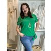 Tunika s přívěskem krátký rukáv dámská nadrozměr (L/XL/2XL ONE SIZE) ITALSKÁ MÓDA IMD23316/DUR (Velikost L/XL/2XL, Barva béžová)