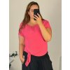 Tunika s přívěskem krátký rukáv dámská nadrozměr (L/XL/2XL ONE SIZE) ITALSKÁ MÓDA IMD23316/DUR (Velikost L/XL/2XL, Barva béžová)