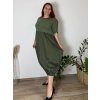 Šaty letní krátký rukáv dámské nadrozměr BELLA (46/48/50 ONE SIZE) ITALSKÁ MÓDA IMSM25131/DU