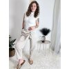 Kalhoty s knoflíkem dámské (S/M/L ONE SIZE) ITALSKÁ MÓDA IM425100/DU (Velikost S/M/L, Barva béžová)