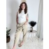 Kalhoty s knoflíkem dámské (S/M/L ONE SIZE) ITALSKÁ MÓDA IM425100/DU (Velikost S/M/L, Barva béžová)