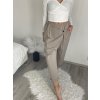 Kalhoty s knoflíkem dámské (S/M/L ONE SIZE) ITALSKÁ MÓDA IM425100/DU (Velikost S/M/L, Barva béžová)