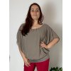 Halenka tunika krátký rukáv dámská nadrozměr (2XL/3XL) ITALSKÁ MÓDA IMD23343/DU (Velikost 2XL/3XL, Barva bílá)