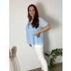 Tunika elegantní s přívěskem krátký rukáv dámská nadrozměr (46/48/50 ONE SIZE) ITALSKÁ MÓDA IMSM25MILANO/DU (Velikost 48/50, Barva béžová)