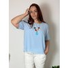 Tunika elegantní s přívěskem krátký rukáv dámská nadrozměr (46/48/50 ONE SIZE) ITALSKÁ MÓDA IMSM25MILANO/DU (Velikost 48/50, Barva béžová)