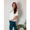 Tunika elegantní s přívěskem krátký rukáv dámská nadrozměr (46/48/50 ONE SIZE) ITALSKÁ MÓDA IMSM25MILANO/DU (Velikost 48/50, Barva béžová)