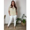 Tunika elegantní s přívěskem krátký rukáv dámská nadrozměr (46/48/50 ONE SIZE) ITALSKÁ MÓDA IMSM25MILANO/DU (Velikost 48/50, Barva béžová)