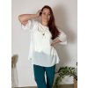 Tunika elegantní s přívěskem krátký rukáv dámská nadrozměr ENNA (54/56/58 ONE SIZE) ITALSKÁ MÓDA IMSM25ENNA/DU (Velikost 54/56/58, Barva béžová)