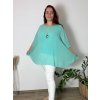 Tunika elegantní s přívěskem krátký rukáv dámská nadrozměr ENNA (54/56/58 ONE SIZE) ITALSKÁ MÓDA IMSM25ENNA/DU (Velikost 54/56/58, Barva béžová)