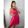 Šaty elegantní krátké bez rukávu společenské dámské Tereza (S/M ONE SIZE) ITALSKÁ MÓDA IMM22Q52233/UL (Velikost S/M/L, Barva Černá)