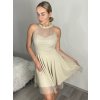 Šaty elegantní krátké bez rukávu společenské dámské Tereza (S/M ONE SIZE) ITALSKÁ MÓDA IMM22Q52233/UL (Velikost S/M/L, Barva Černá)