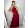 Šaty dlouhé elegantní společenské bez rukávu dámské Ariel (S/M ONE SIZE) ITALSKÁ MÓDA IMPSH223623/DUR (Velikost S/M/L, Barva vínová)